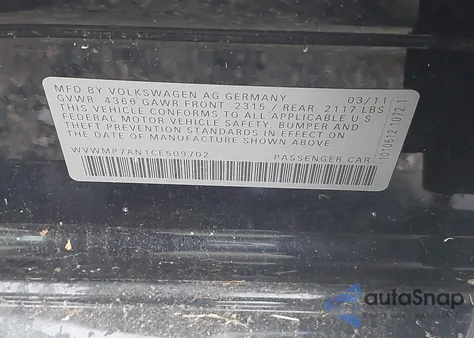 2012 Volkswagen Cc Sport z USA, uszkodzony, nr VIN WVWMP7AN1CE509702